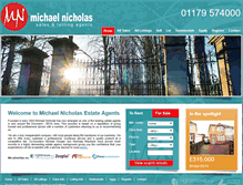 Tablet Screenshot of michaelnicholasestateagents.co.uk